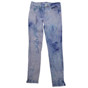 American Eagle Distressed Super Stretch Tie Dye Jegging